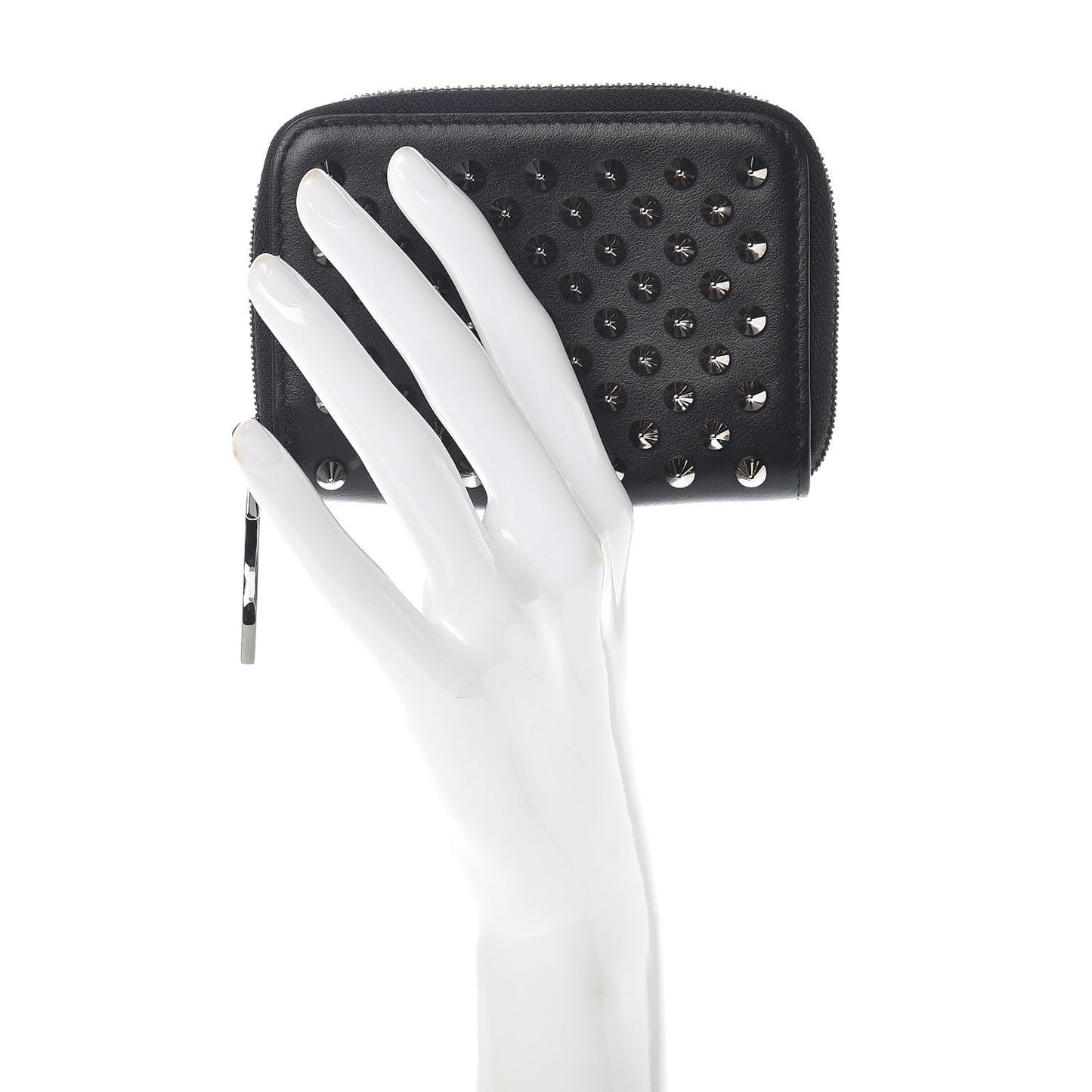 Calfskin Spiked Panettone Coin Purse Black