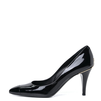 Chanel Patent Cap Toe CC Pumps 40 Black 1 of 7