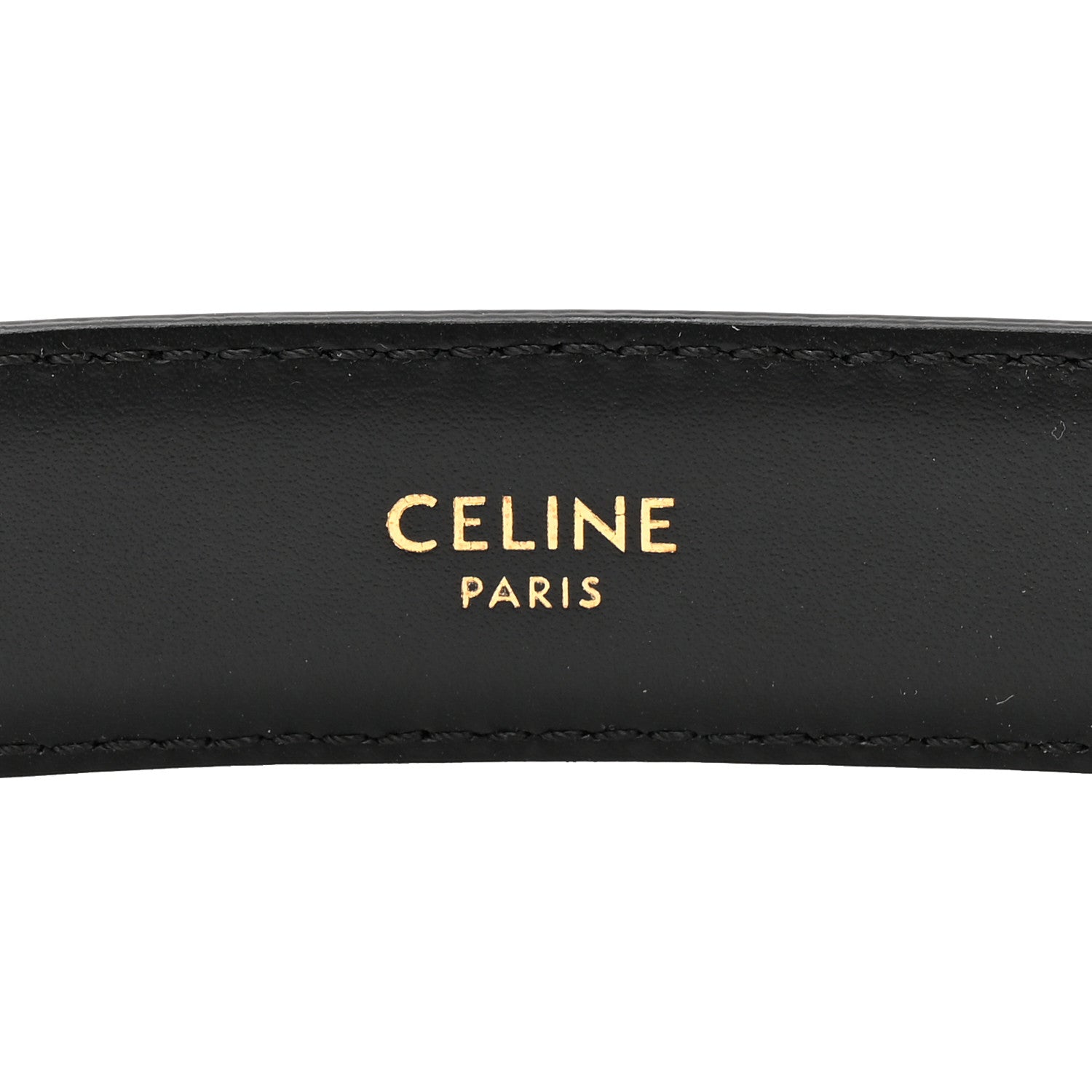 Celine Box Calfskin Medium 25mm Triomphe Belt 75 30 Black 4 of 5