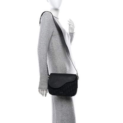 Christian Dior Grained Calfskin Oblique Mini Saddle Messenger Black 2 of 11