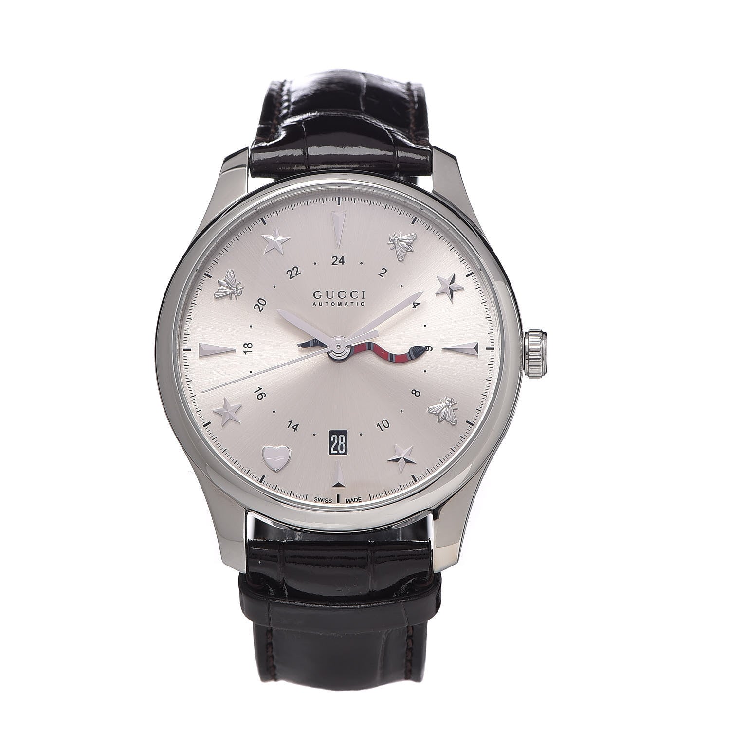 Gucci Stainless Steel Alligator 40mm G-Timeless Snake Hand Automatic Watch 1 of 9