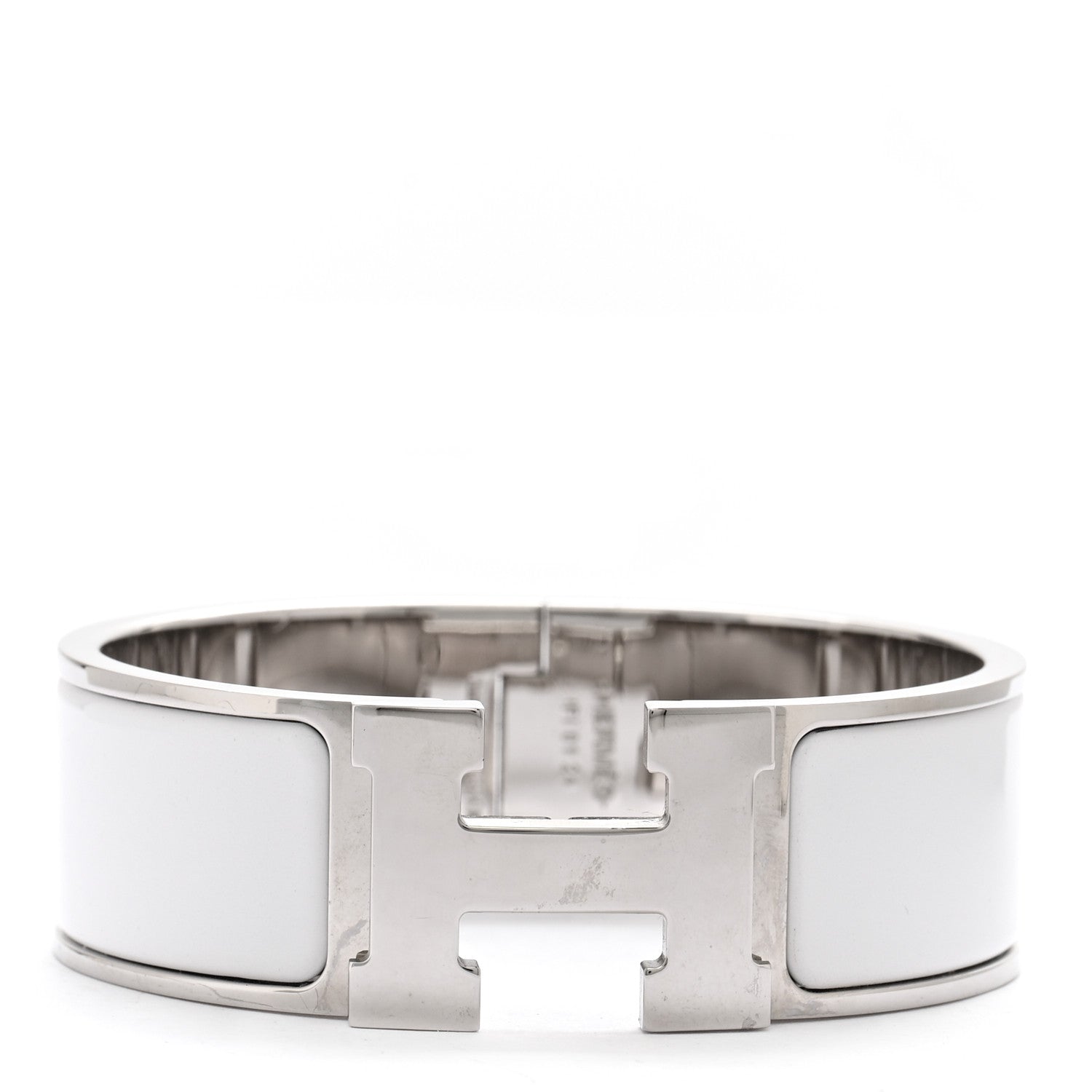 Hermes Enamel Wide Clic Clac H Bracelet PM White 1 of 4