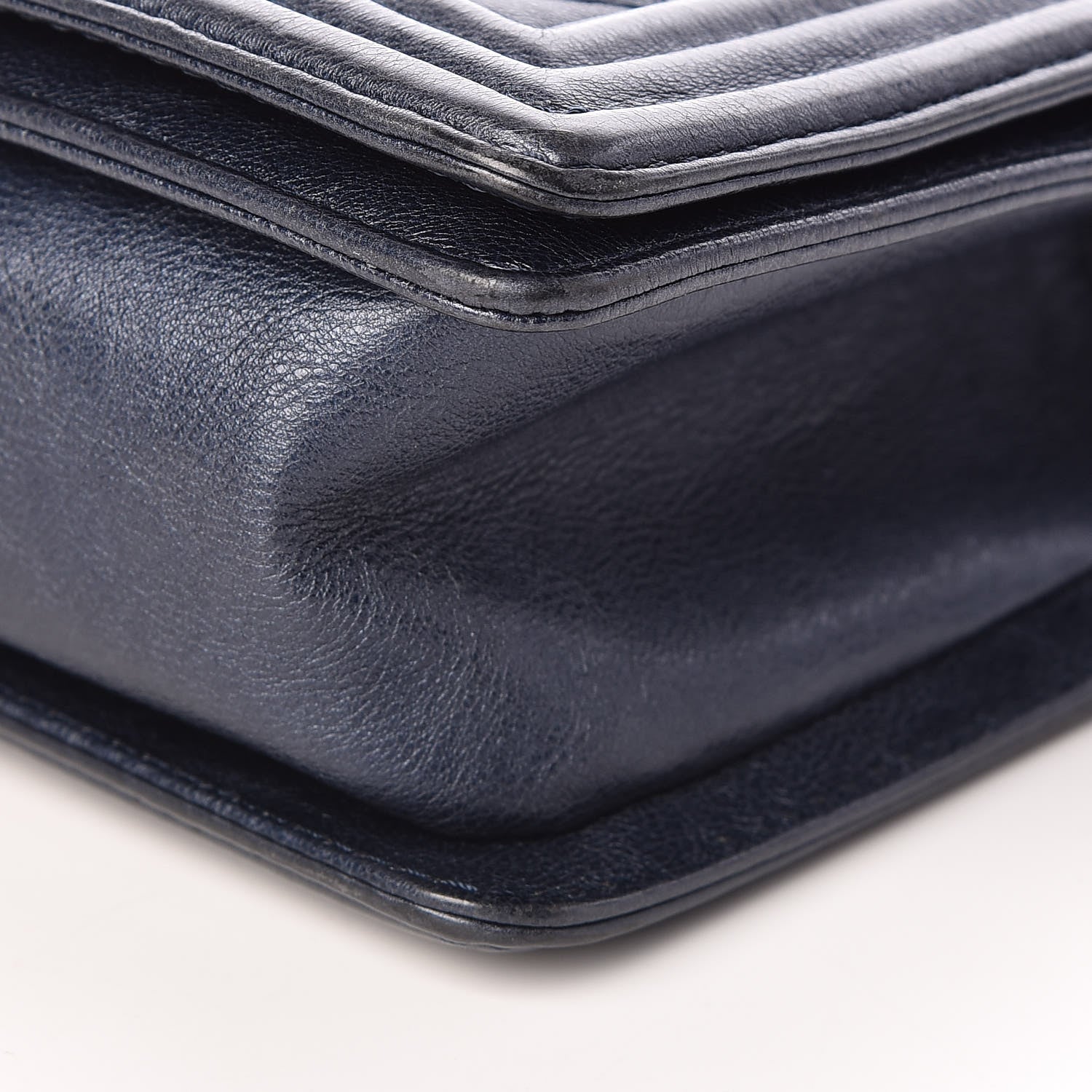 Chanel Calfskin Quilted Medium Boy Flap Dark Navy 11 of 11