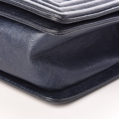 Chanel Calfskin Quilted Medium Boy Flap Dark Navy 11 of 11
