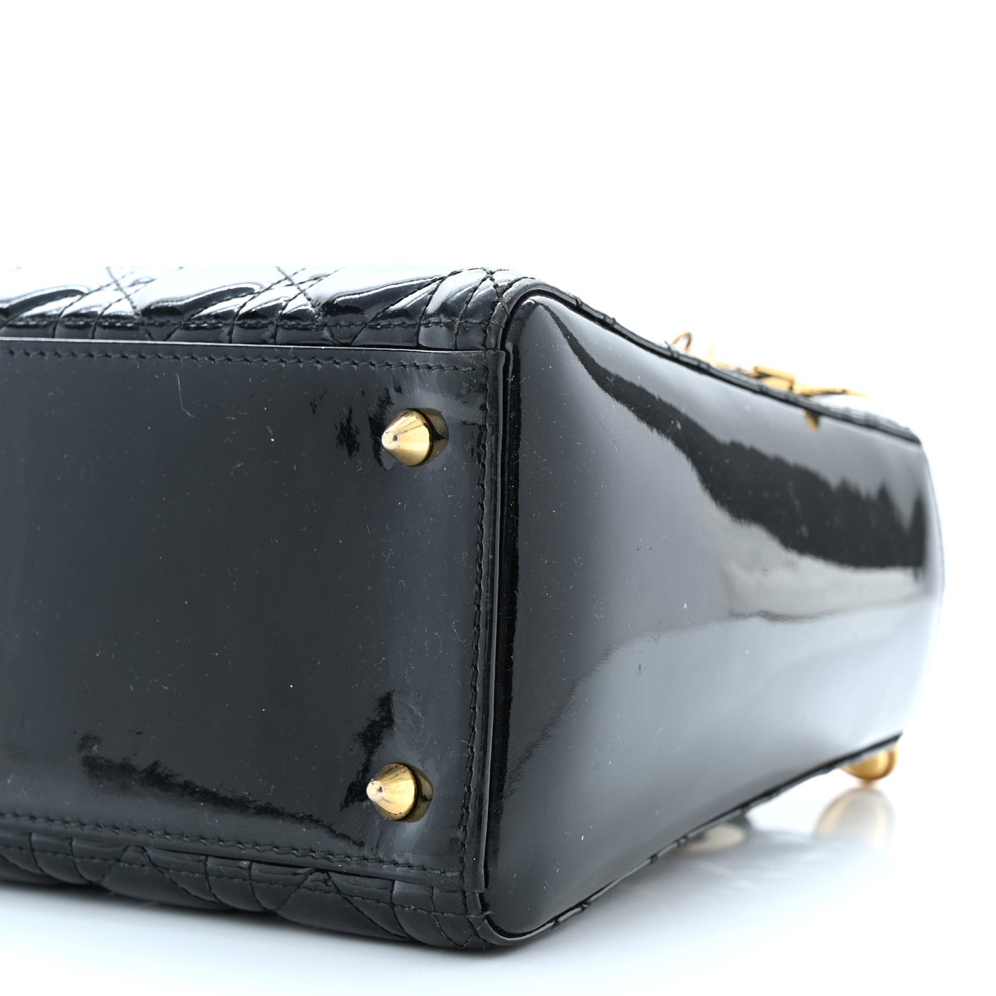Patent Cannage Medium Lady Dior Black