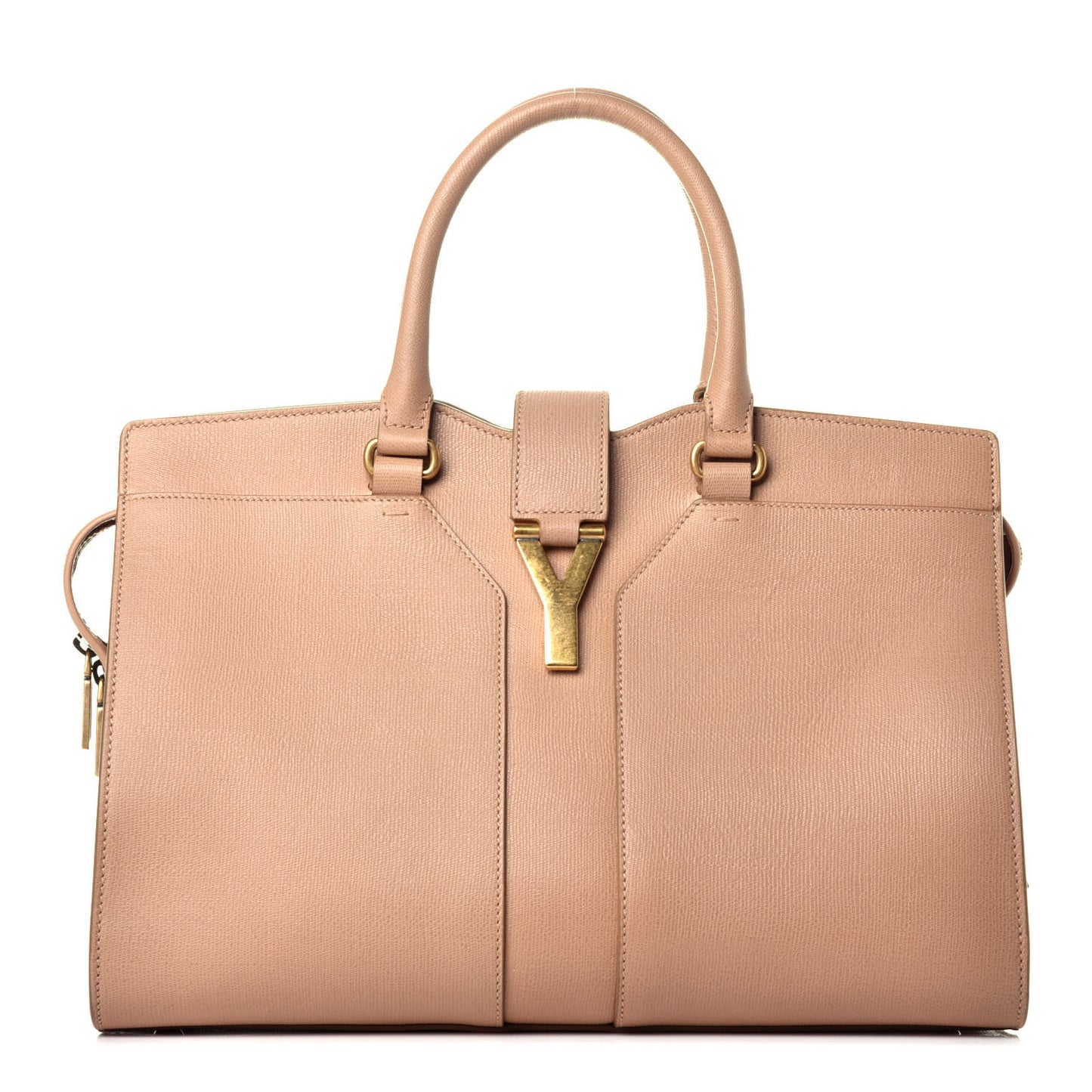 Textured Calfskin Medium Cabas ChYc Beige