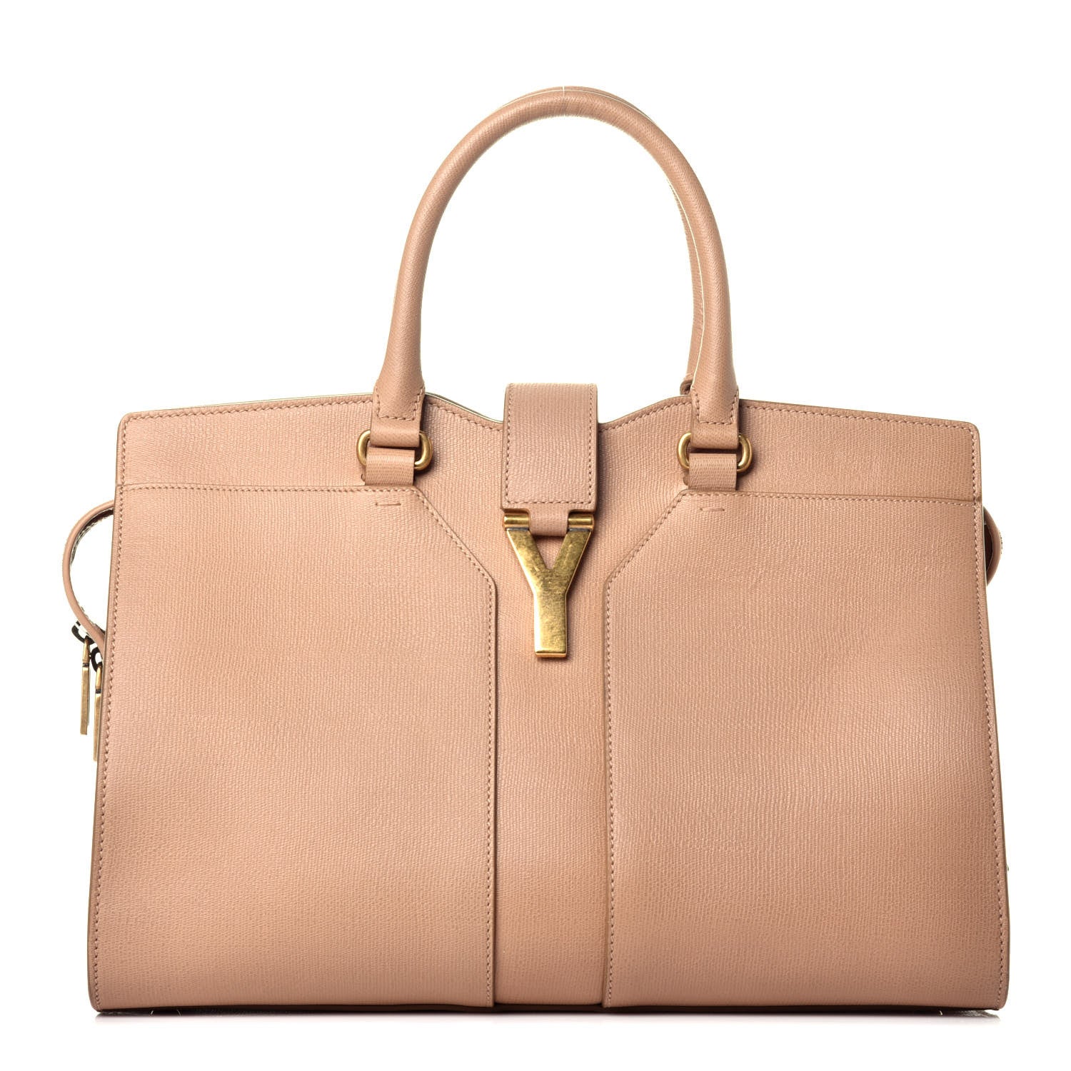 Saint Laurent Textured Calfskin Medium Cabas ChYc Beige 1 of 9