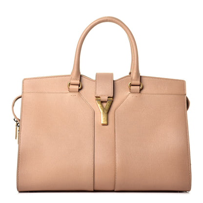 Saint Laurent Textured Calfskin Medium Cabas ChYc Beige 1 of 9
