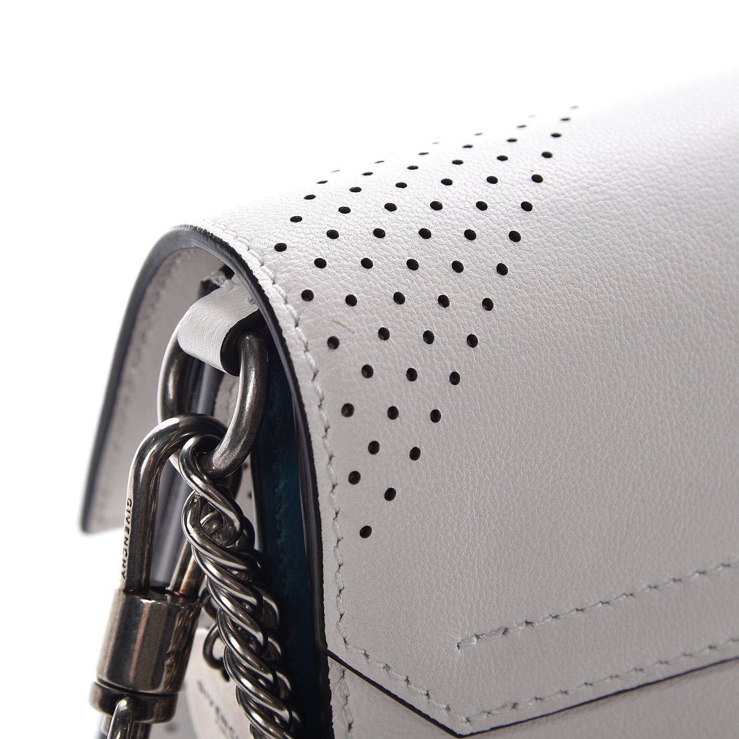 Lambskin Perforated Small GV3 Shoulder Bag White