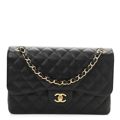 Chanel Caviar Quilted Jumbo Double Flap Black 1 of 10