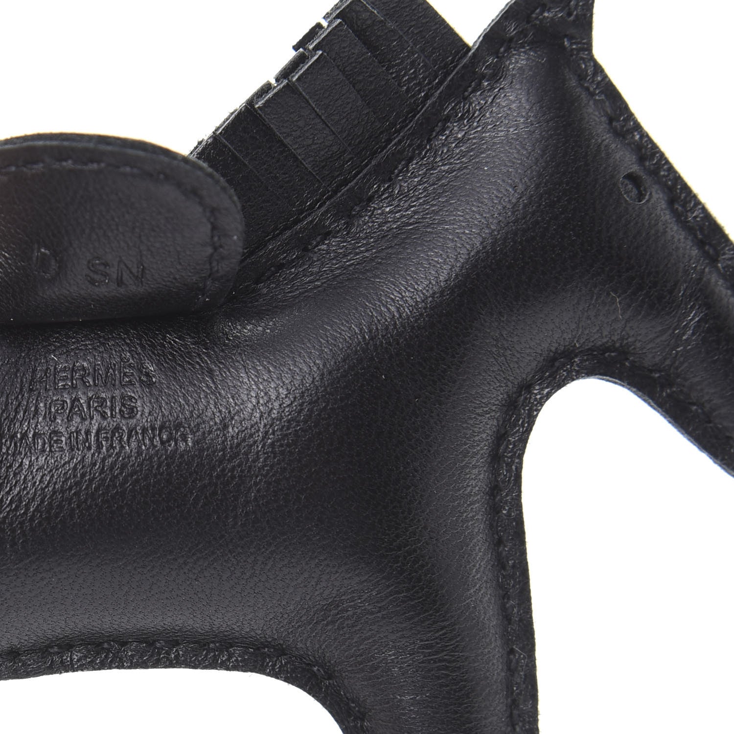 Hermes Milo Lambskin Grigri Rodeo Horse Bag Charm PM So Black 3 of 5