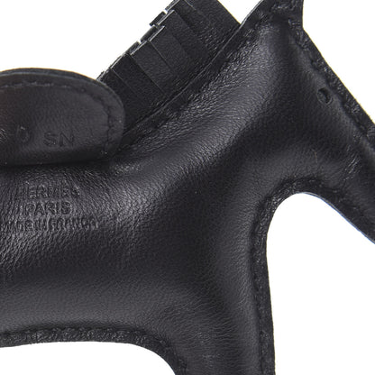 Hermes Milo Lambskin Grigri Rodeo Horse Bag Charm PM So Black 3 of 5