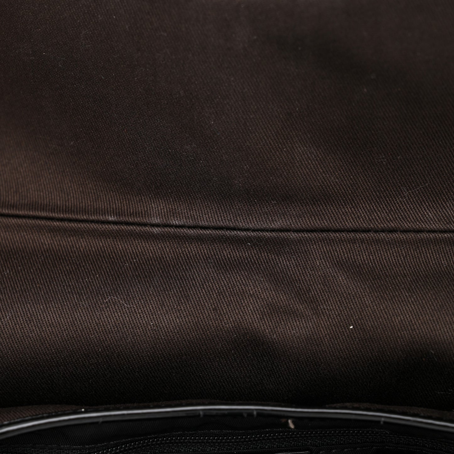 Canvas Patent Calfskin Saddle Bag Brown Black