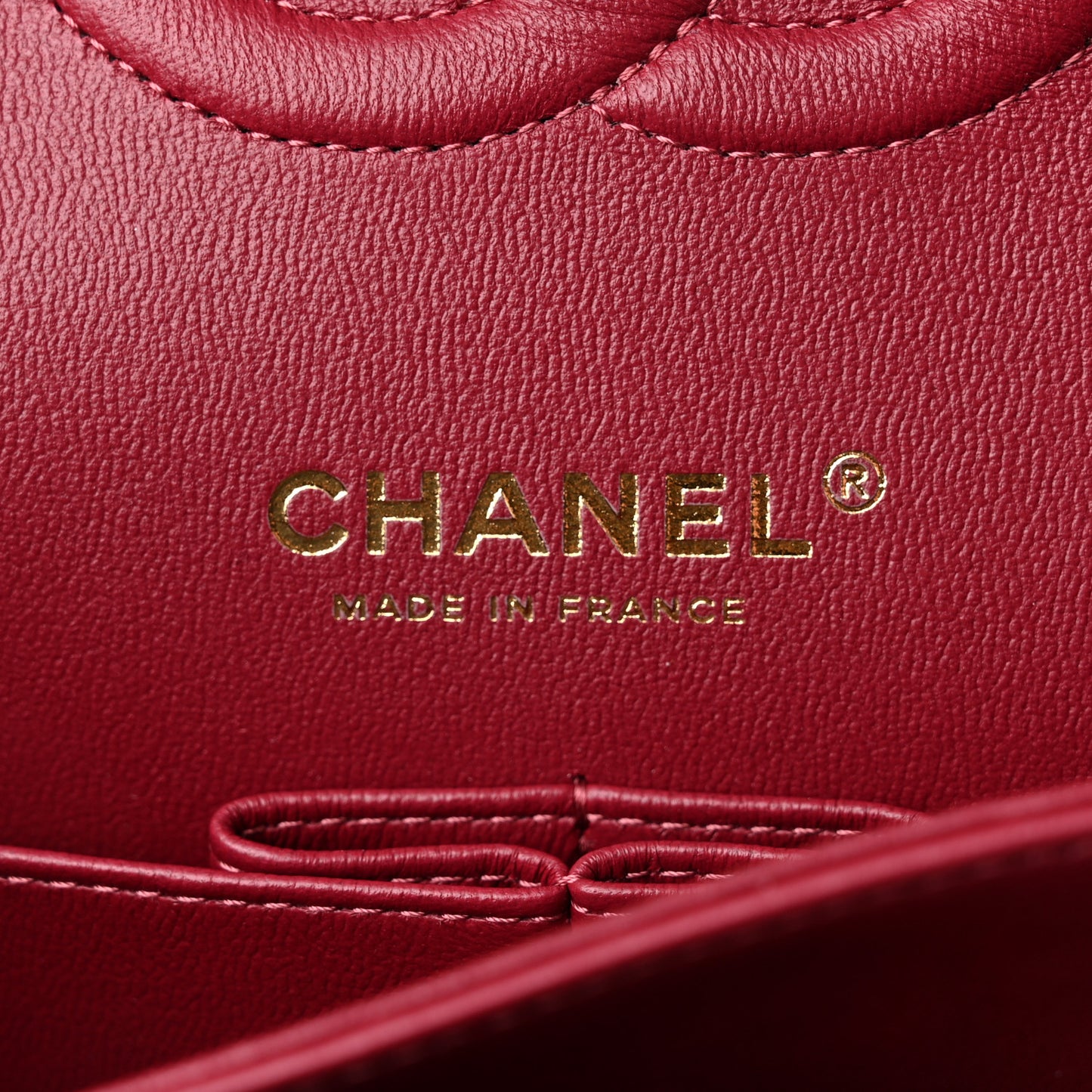 Lambskin Quilted Medium Double Flap Burgundy