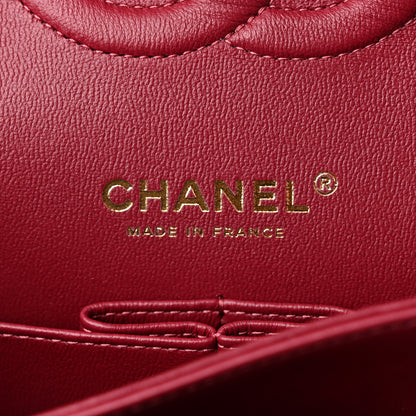 Chanel Lambskin Quilted Medium Double Flap Burgundy 8 of 10