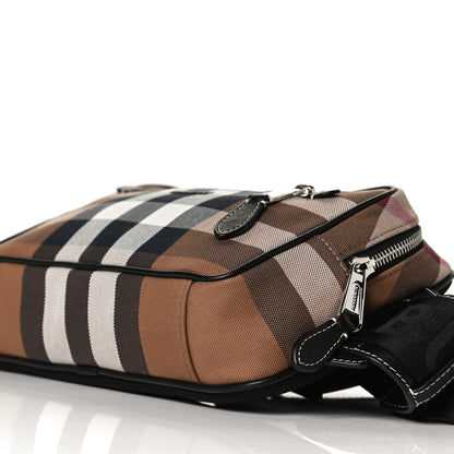 Burberry Cotton Calfskin Check Print Belt Bag Light Brown 9 of 11