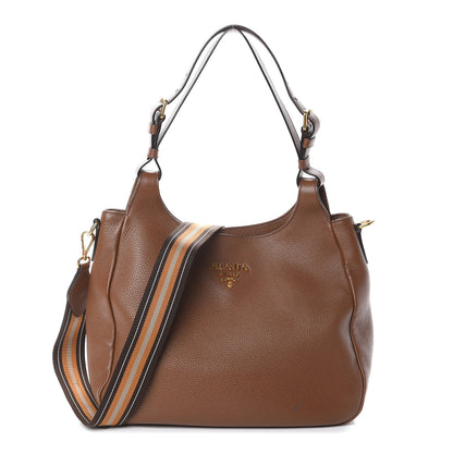 Prada Vitello Daino Hobo Brandy 1 of 8