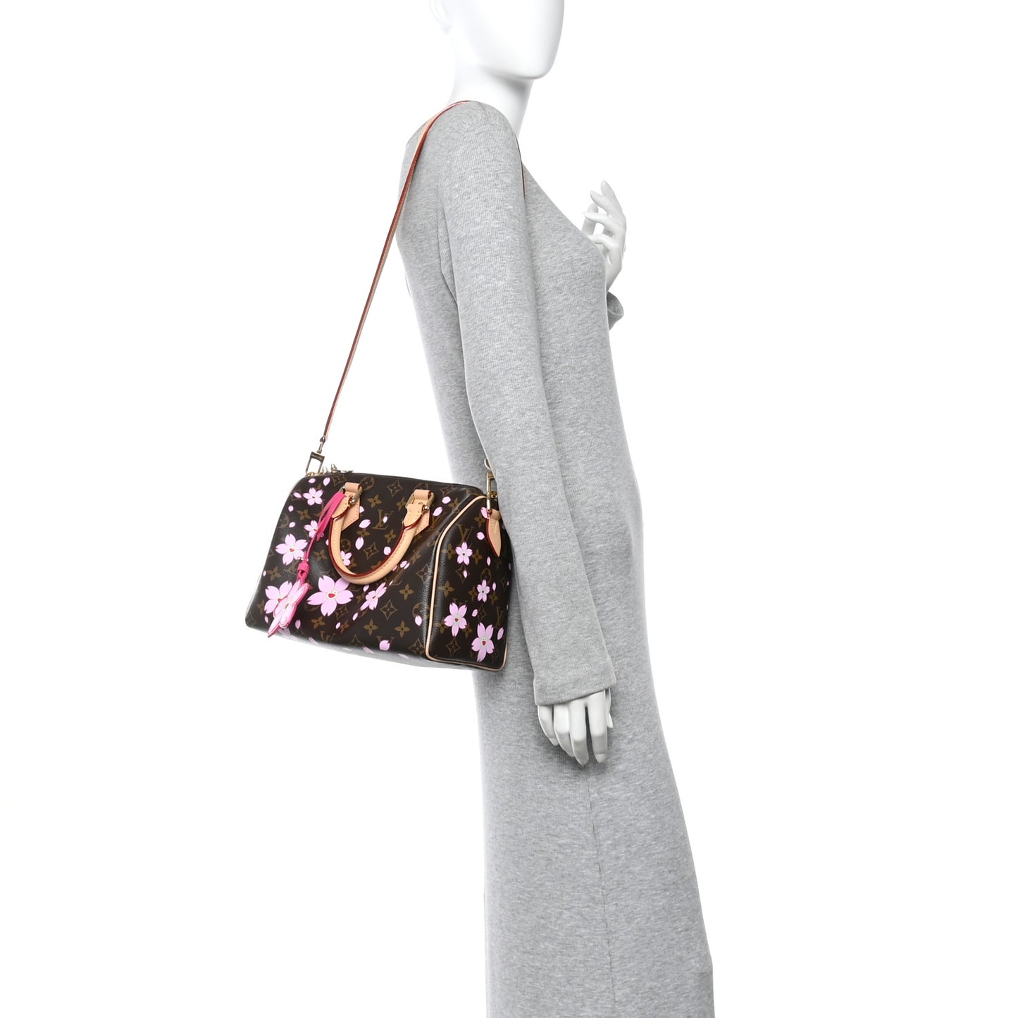LV X TM Monogram Cherry Blossom Speedy Bandouliere 25 Sakura Brown