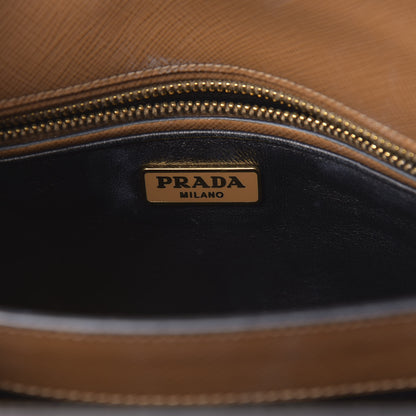 Prada Saffiano Crossbody Bag Caramel Bianco 6 of 12
