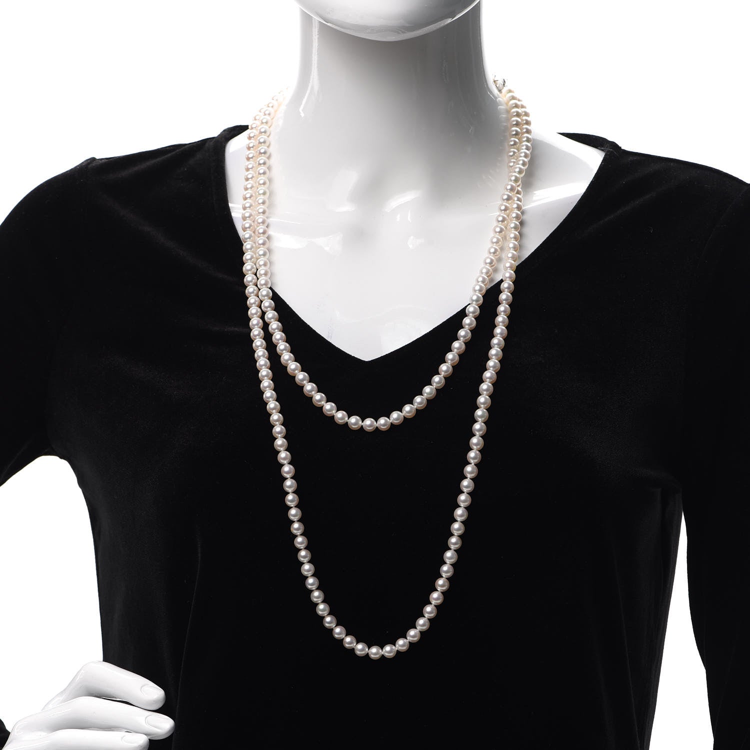 Mikimoto 18K White Gold Akoya Pearl 6.5-7mm Strand Necklace 60 2 of 6