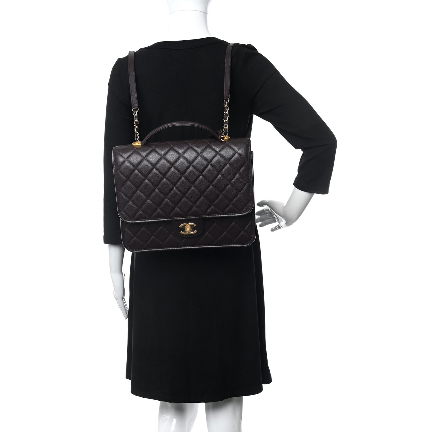 Caviar Quilted School Memory Backpack Black