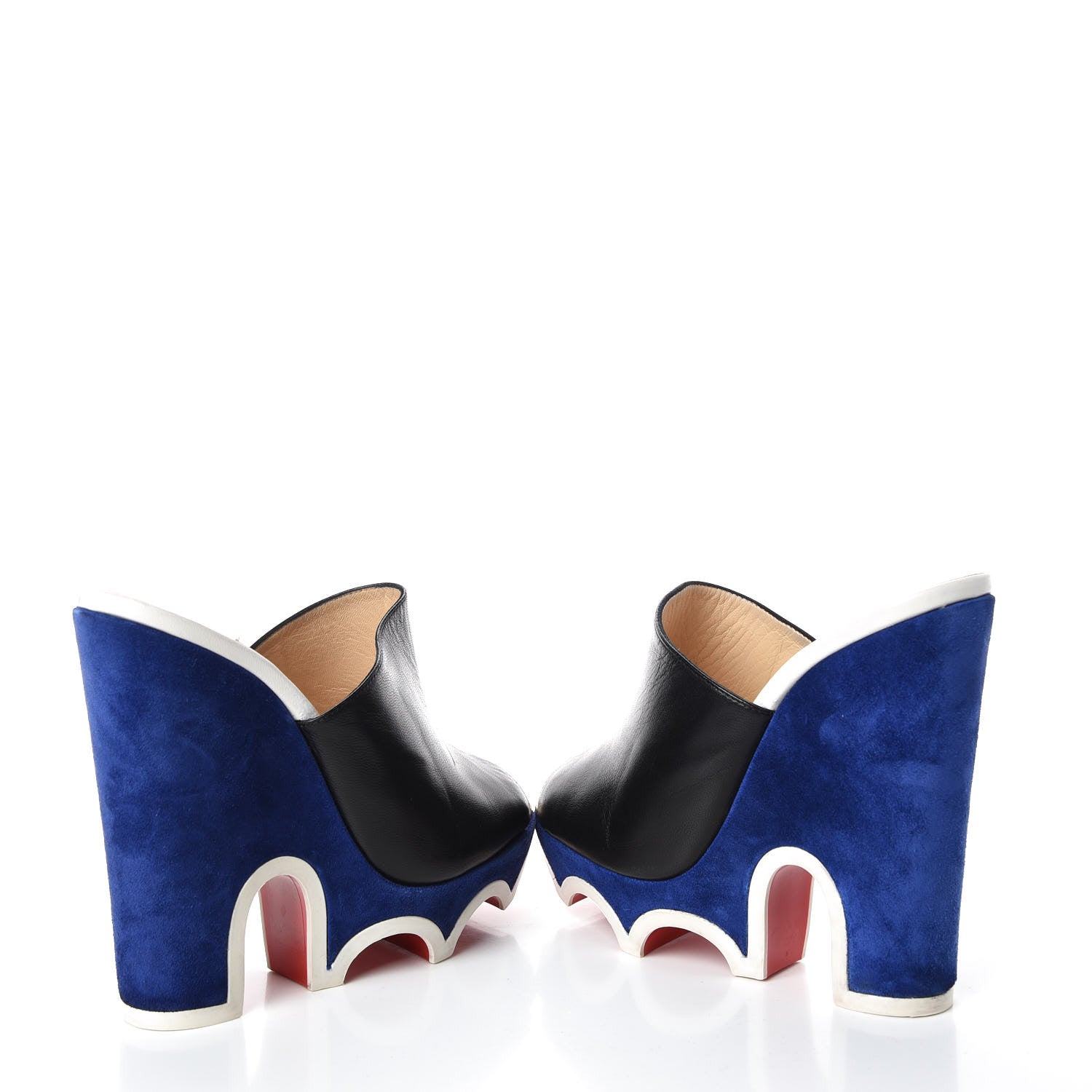 Christian Louboutin Nappa Suede Mulacramp 140 Sandals 38 Black Blue 6 of 12