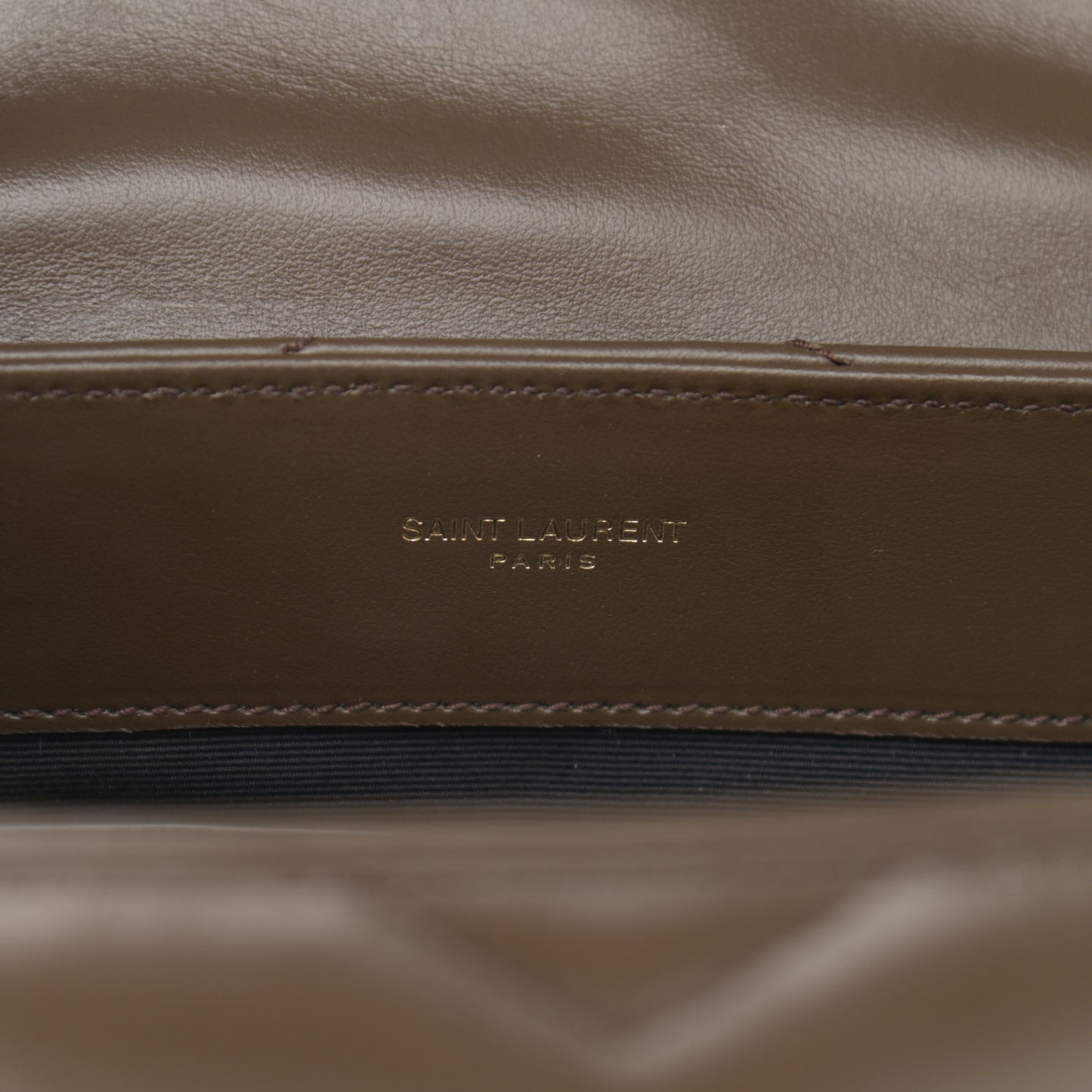 Calfskin Y Quilted Monogram Small Loulou Chain Satchel Taupe