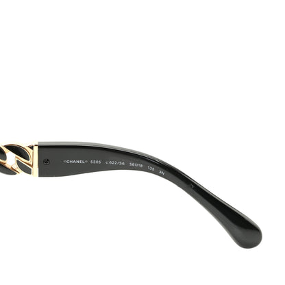 Chanel Acetate Metal Chain Square Sunglasses 5305 Black 5 of 7