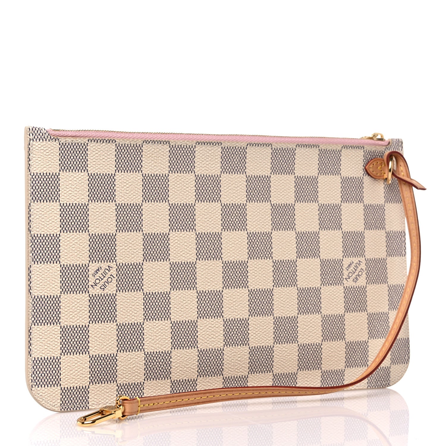 Louis Vuitton Damier Azur Neverfull MM GM Pochette Rose Ballerine 3 of 9