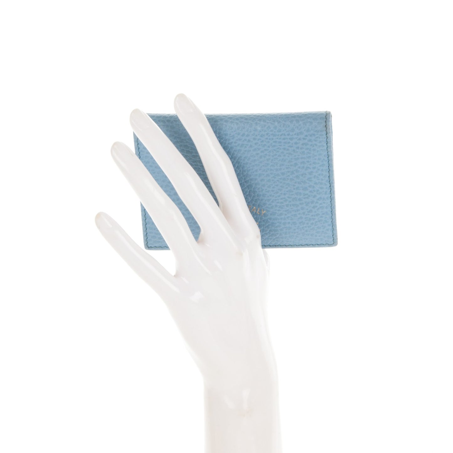 Dollar Calfskin Swing Train Pass Card Case Mineral Blue