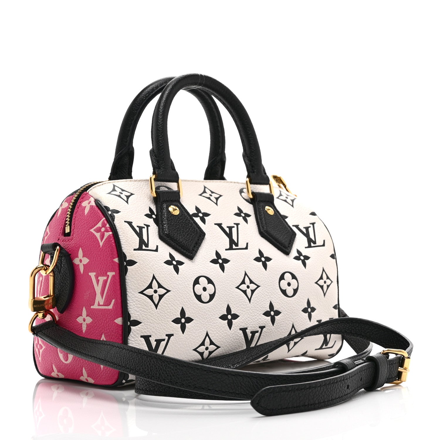 Louis Vuitton Empreinte Monogram Spring in the City Speedy Bandouliere 20 Black White Pink 3 of 9