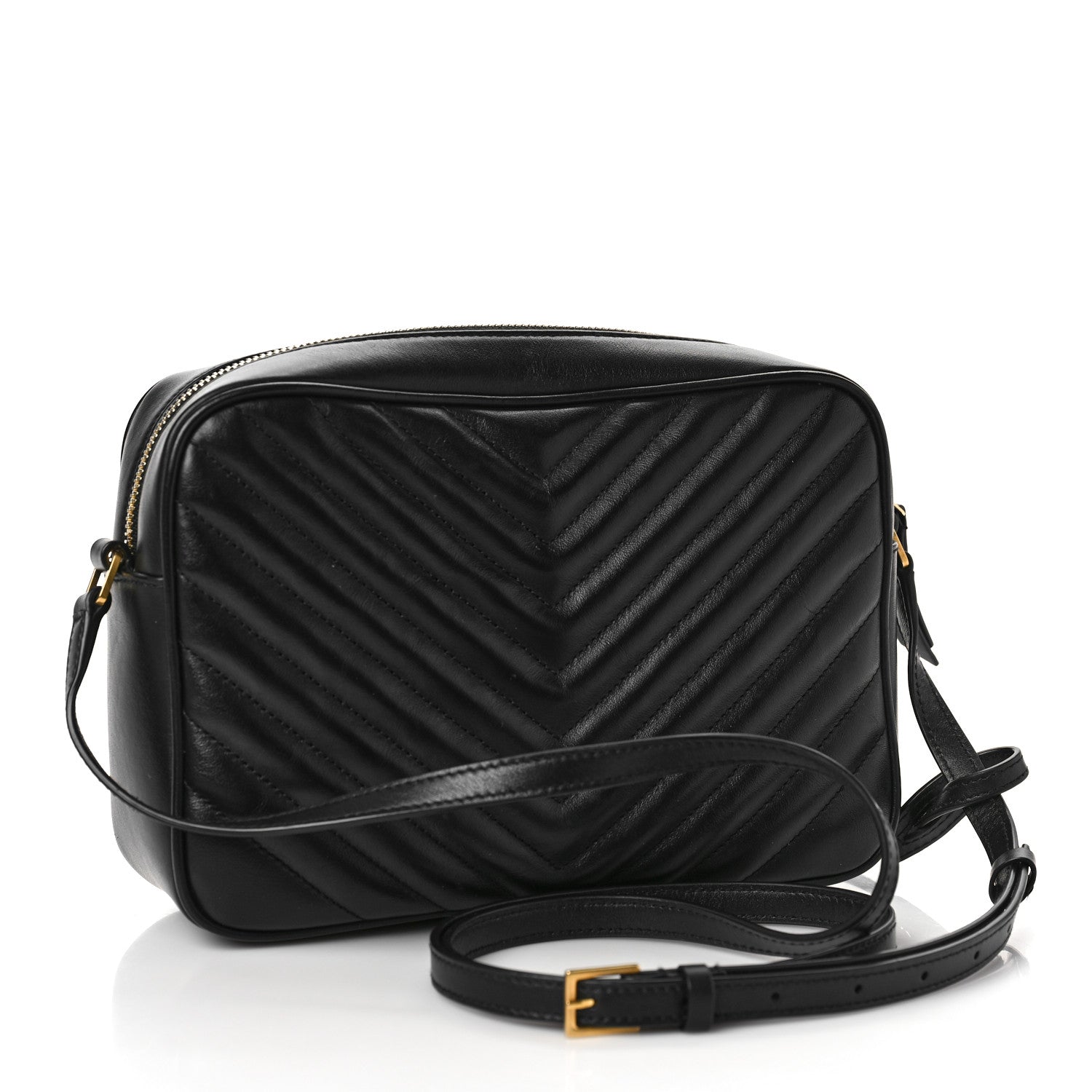 Saint Laurent Calfskin Matelasse Monogram Lou Camera Bag Black 3 of 8
