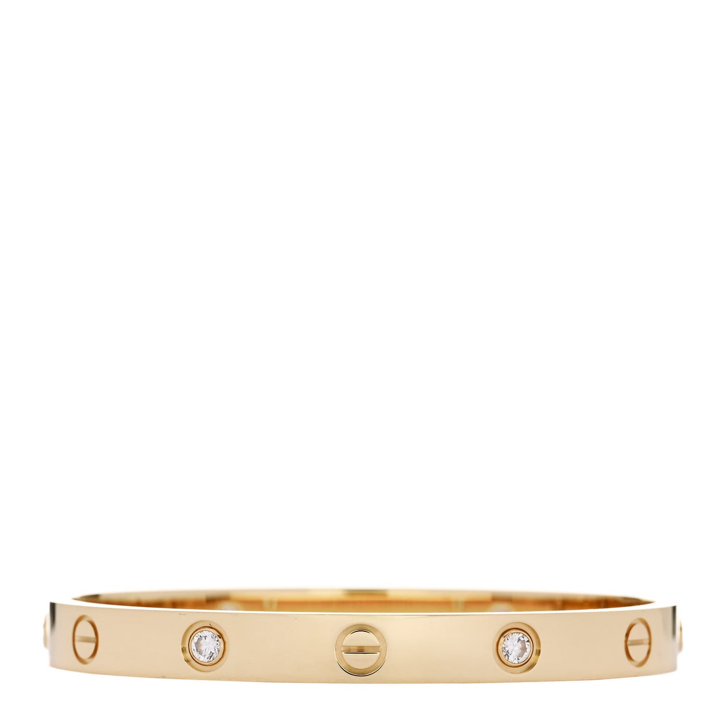 18K Yellow Gold 4 Diamond LOVE Bracelet 16