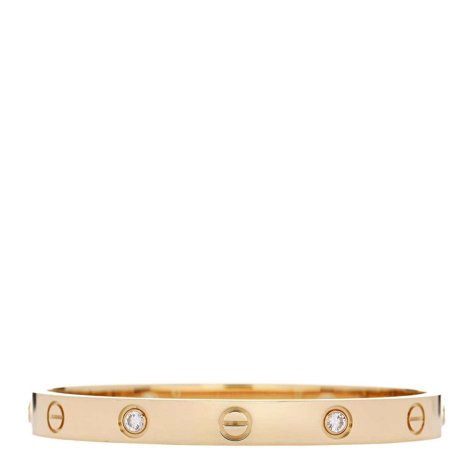 Cartier 18K Yellow Gold 4 Diamond LOVE Bracelet 16 2 of 9