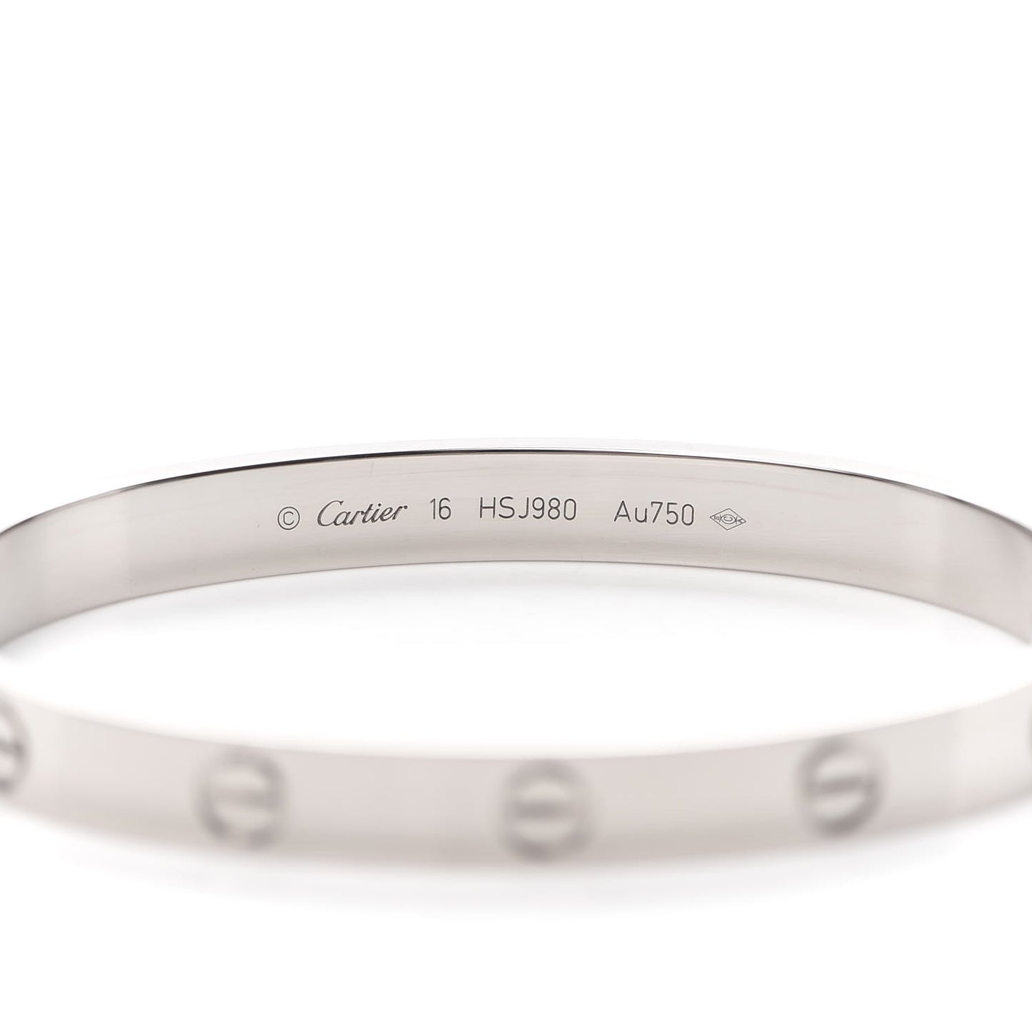 18K White Gold LOVE Bracelet 16
