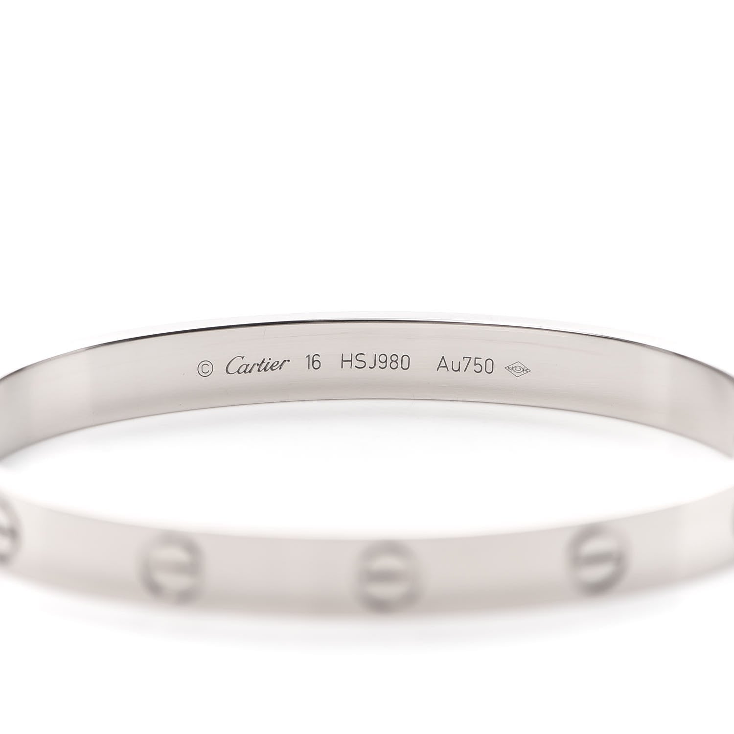 Cartier 18K White Gold LOVE Bracelet 16 6 of 8