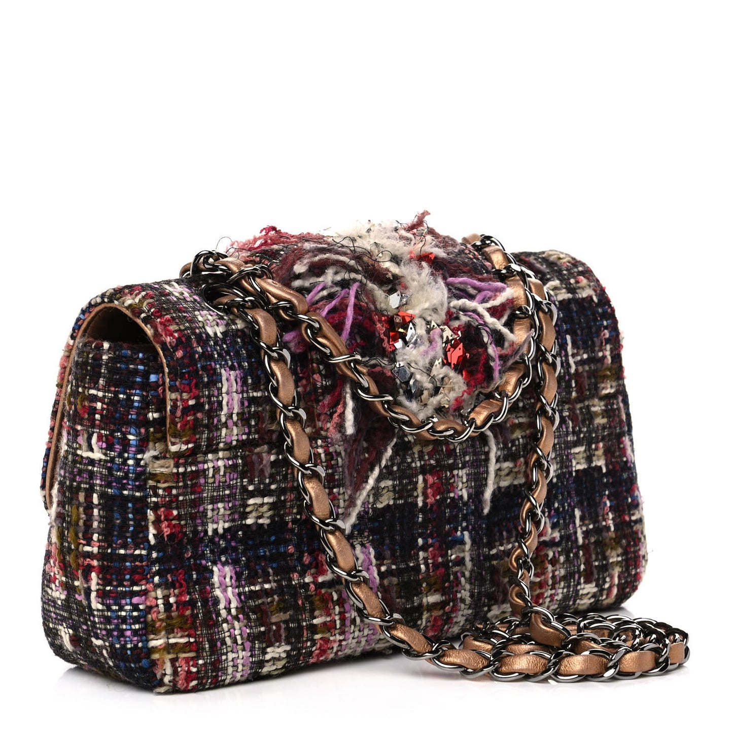 Tweed Sequin Small Fantasy Single Flap Multicolor