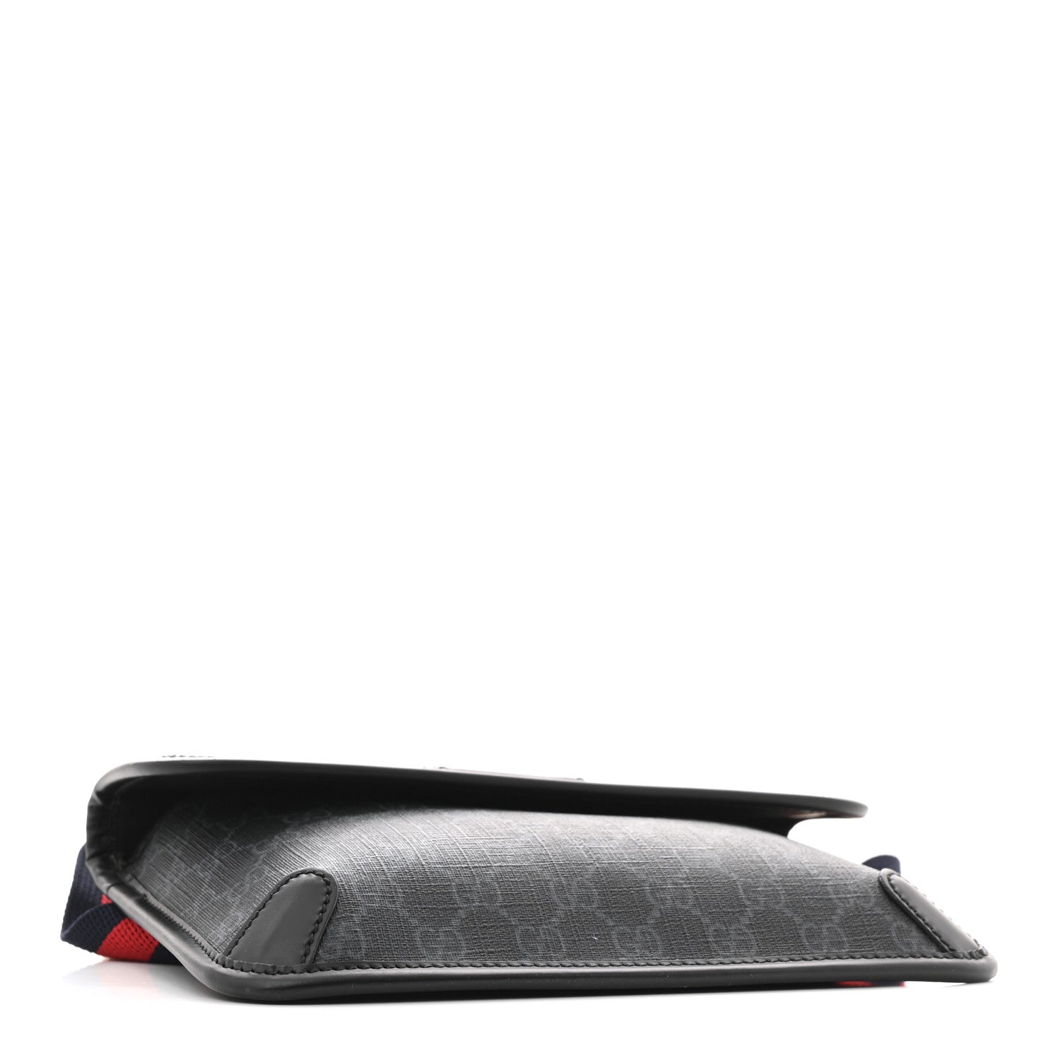 Gucci GG Supreme Monogram Web Slim Belt Bag Black Grey 4 of 13