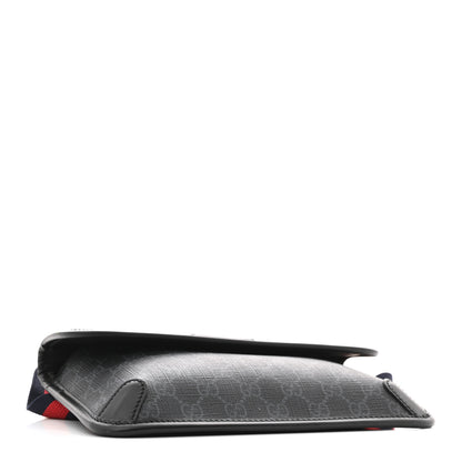 Gucci GG Supreme Monogram Web Slim Belt Bag Black Grey 4 of 13