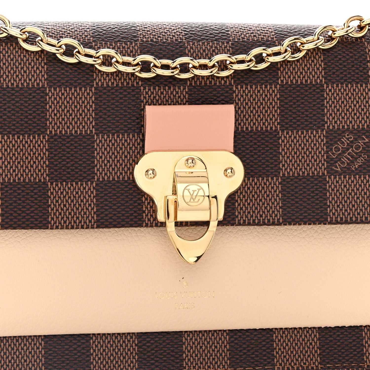Louis Vuitton Damier Ebene Vavin Chain Wallet Creme 7 of 9