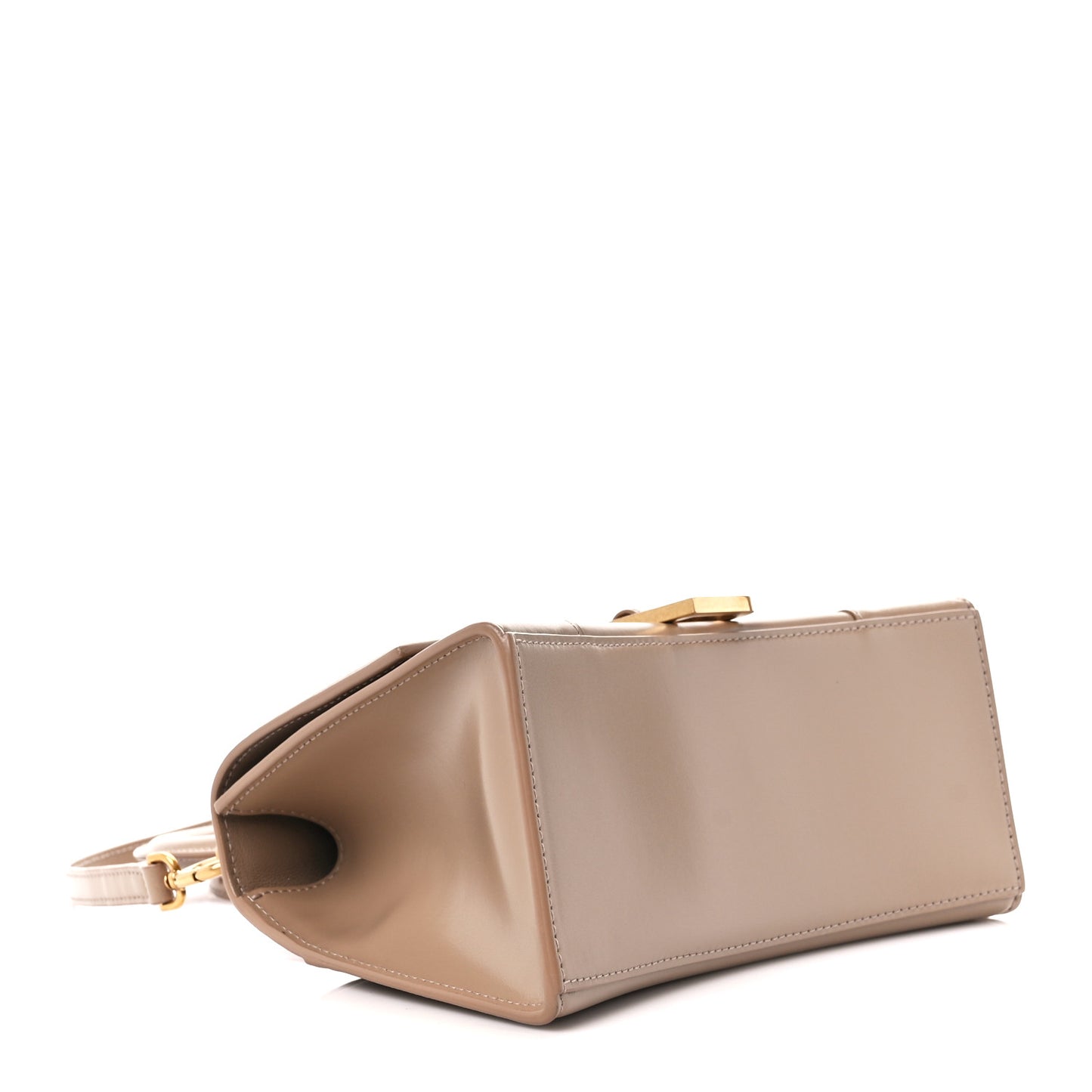 Shiny Box Calfskin Small Hourglass Top Handle Bag Sand