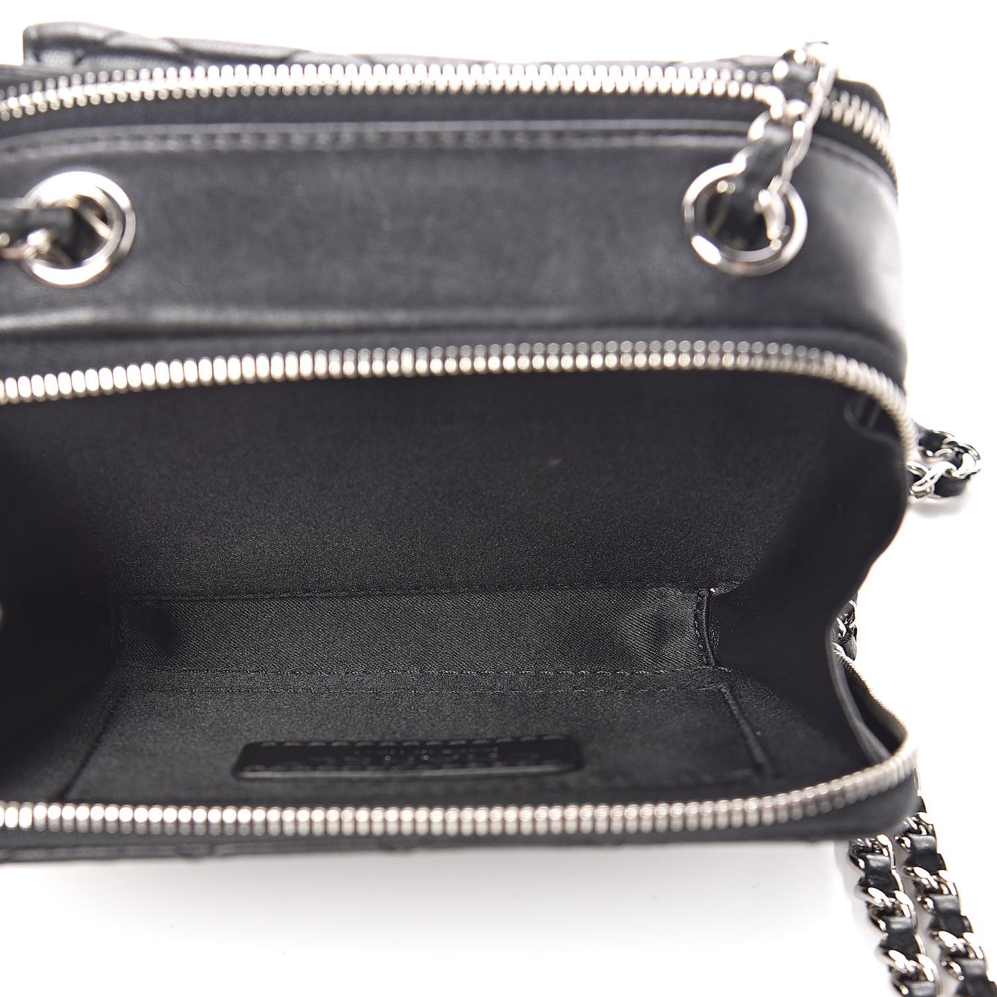 Lambskin Quilted Small Pocket Box Camera Case Black