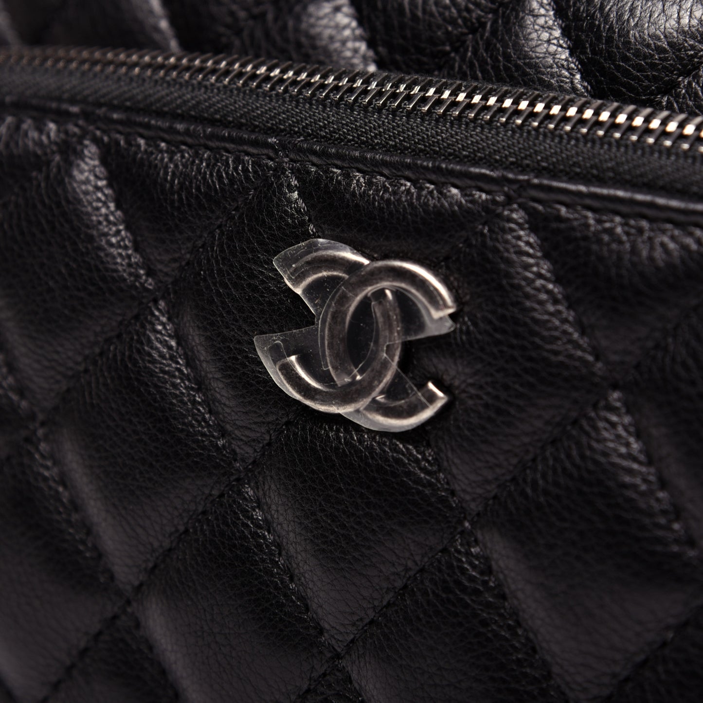 Calfskin Quilted Waist Bag Black