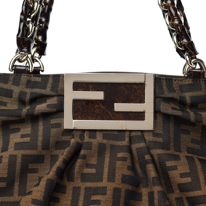 Fendi Zucca Patent Mia Tote Tobacco 13 of 13