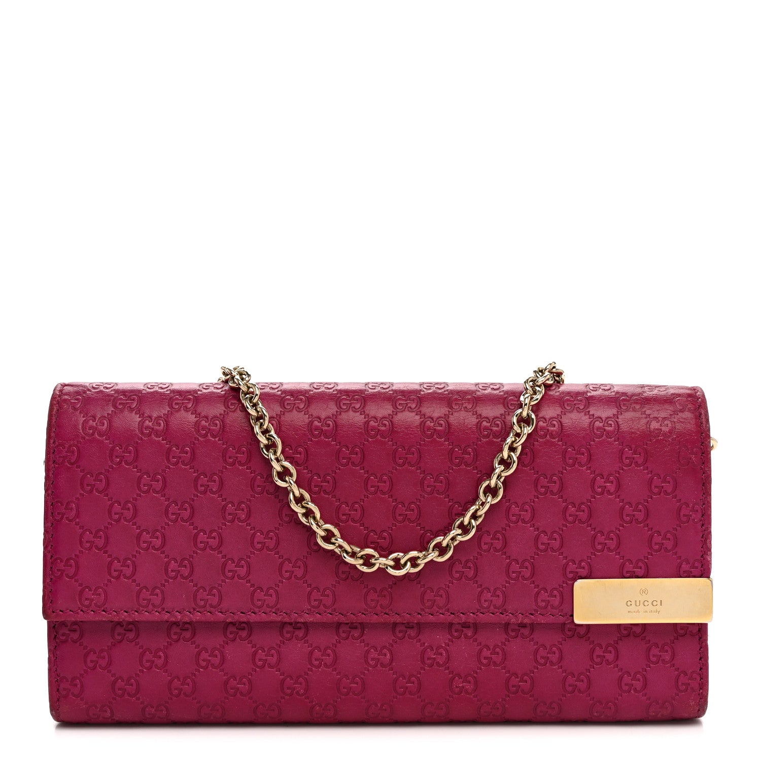 Gucci Soft Microguccissima Dice Chain Wallet Bright Bouganville 1 of 7
