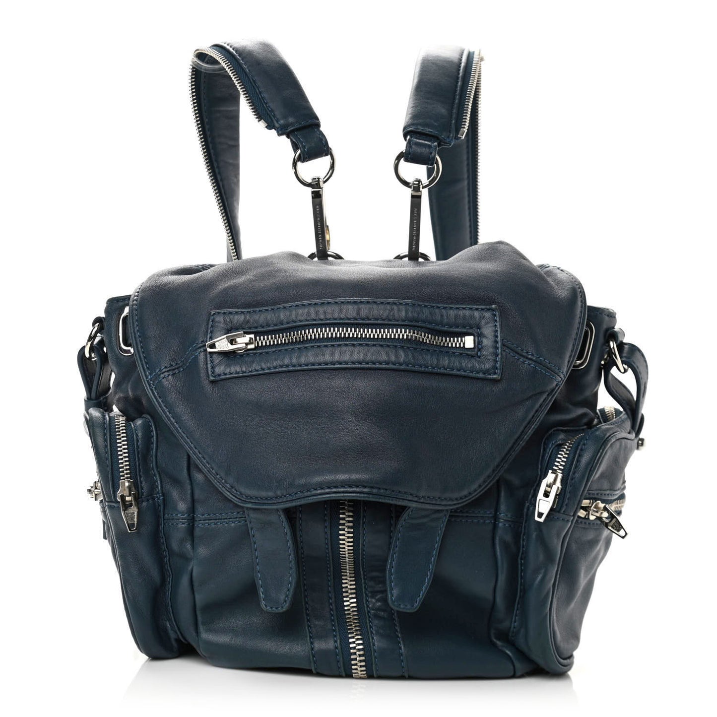 Lambskin Mini Marti Backpack Petrol Rhodium Hardware