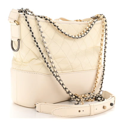 Chanel Aged Calfskin Quilted Medium Gabrielle Hobo White 3 of 11