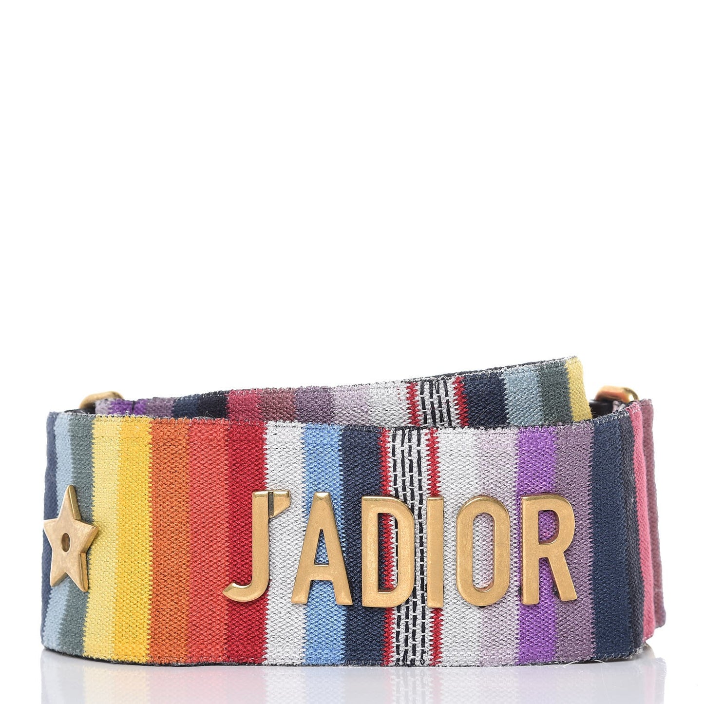 Canvas Embroidered Studded Rainbow J’Adior Shoulder Strap