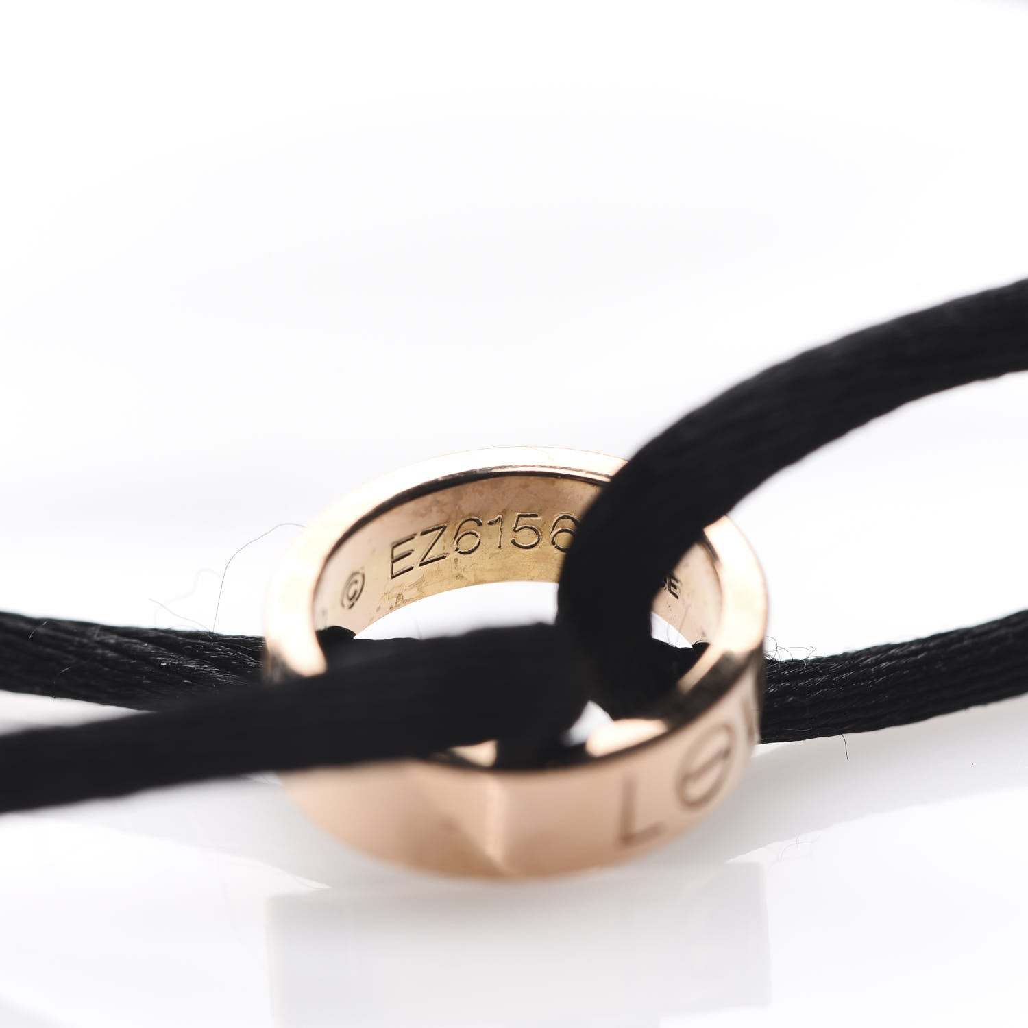 Cartier 18K Pink Gold Charity LOVE Adjustable Cord Bracelet Black 4 of 5