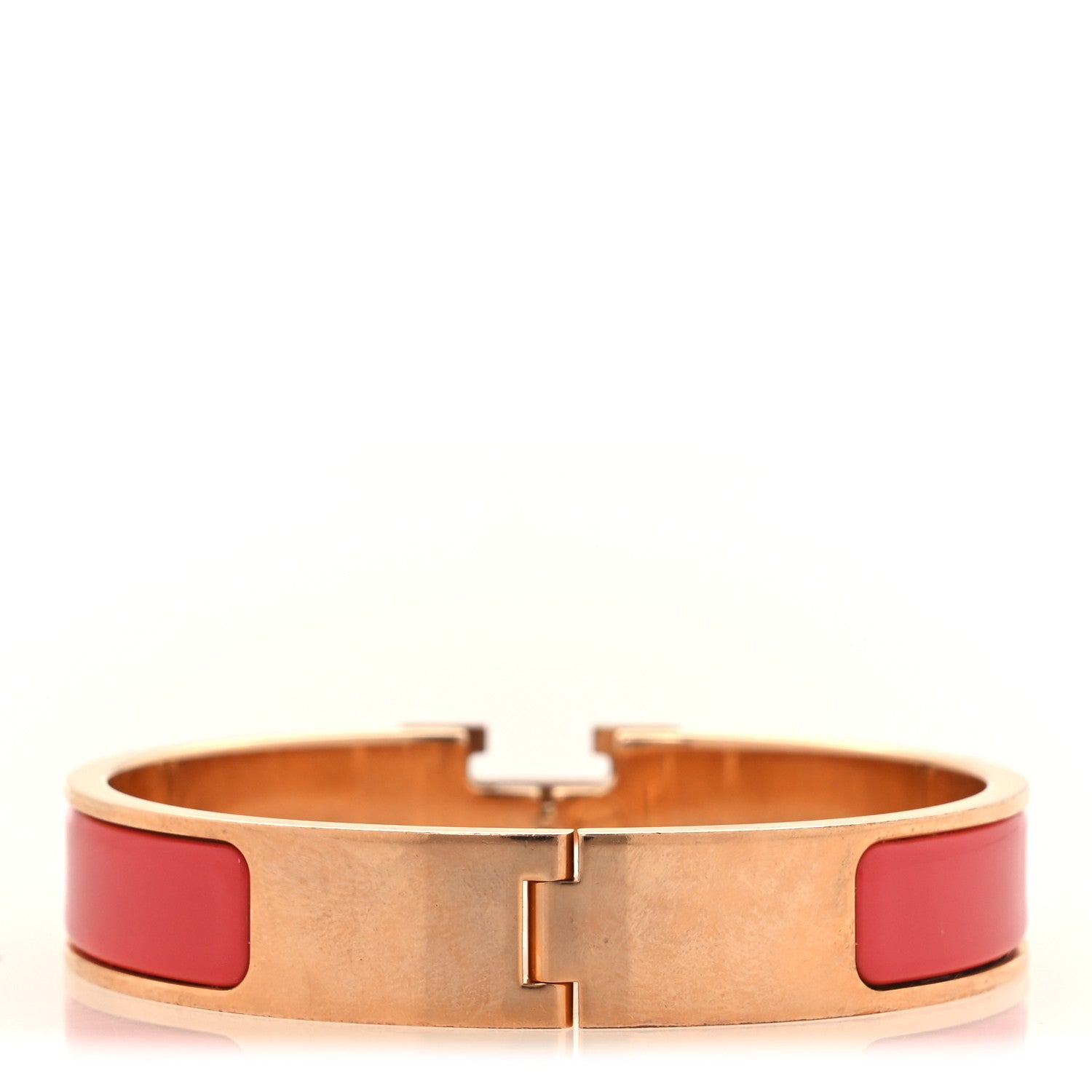 Hermes Enamel Narrow Clic Clac H Bracelet PM Rouge Corail 3 of 6